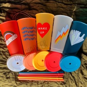 Starbucks Summer2020 Reusable 5 Cold Cups 24oz nwt